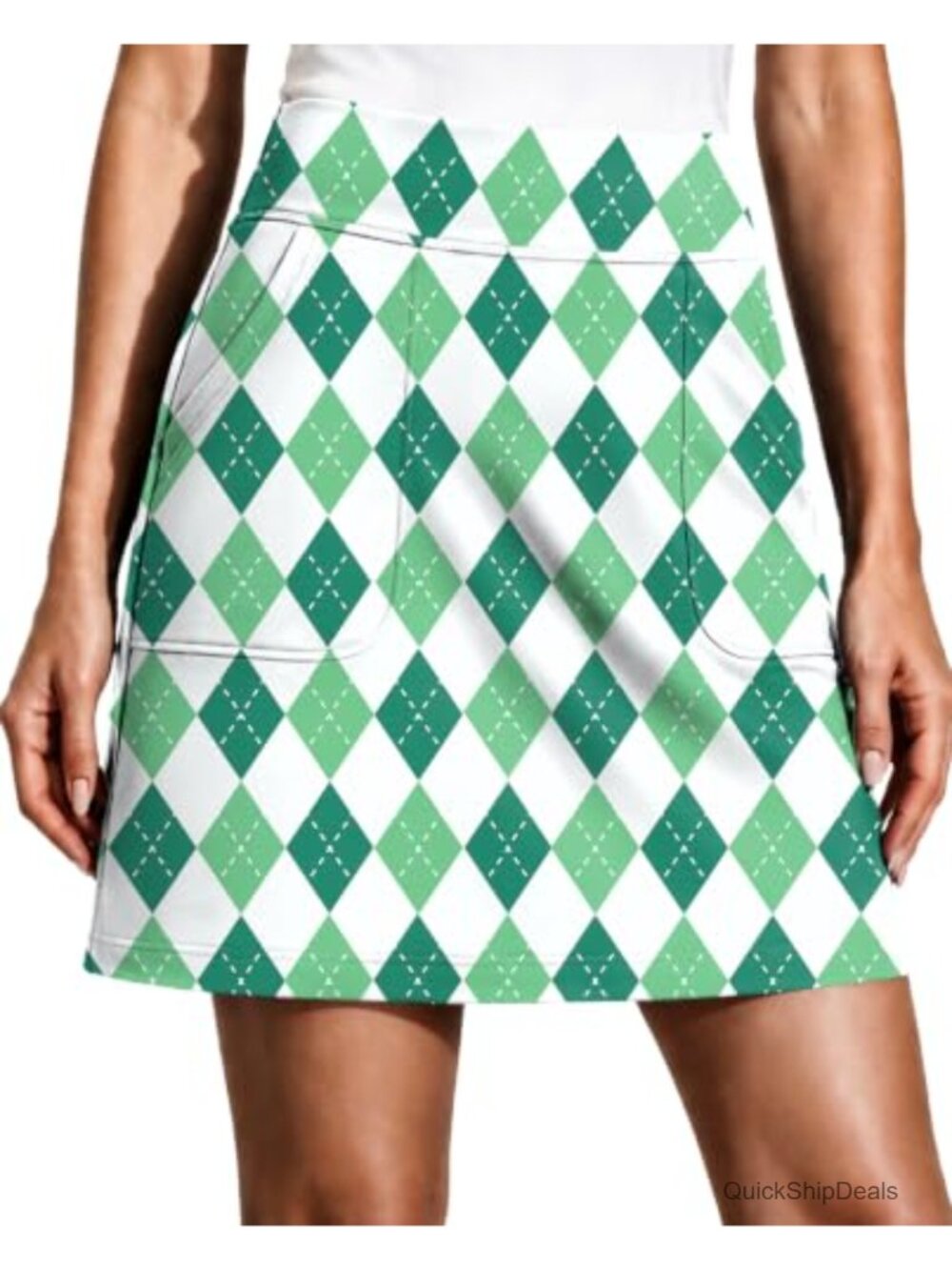 Golf Skort 17" High Waisted Tennis Skirt with 4 Pockets Quick Dry UPF 50+